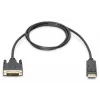 adapter kablowyowy DIGITUS DisplayPort, DP - DVI (24+1) M/M, 2 m z blokadą, zgodny z DP 1.2, czarny CE