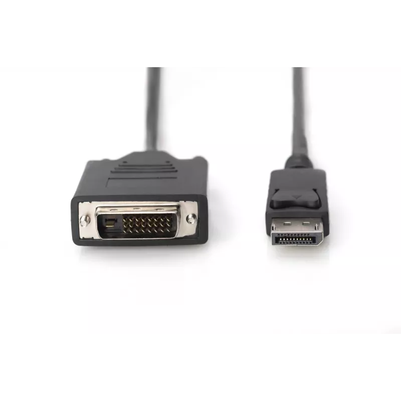 adapter kablowyowy DIGITUS DisplayPort, DP - DVI (24+1) M/M, 2 m z blokadą, zgodny z DP 1.2, czarny CE