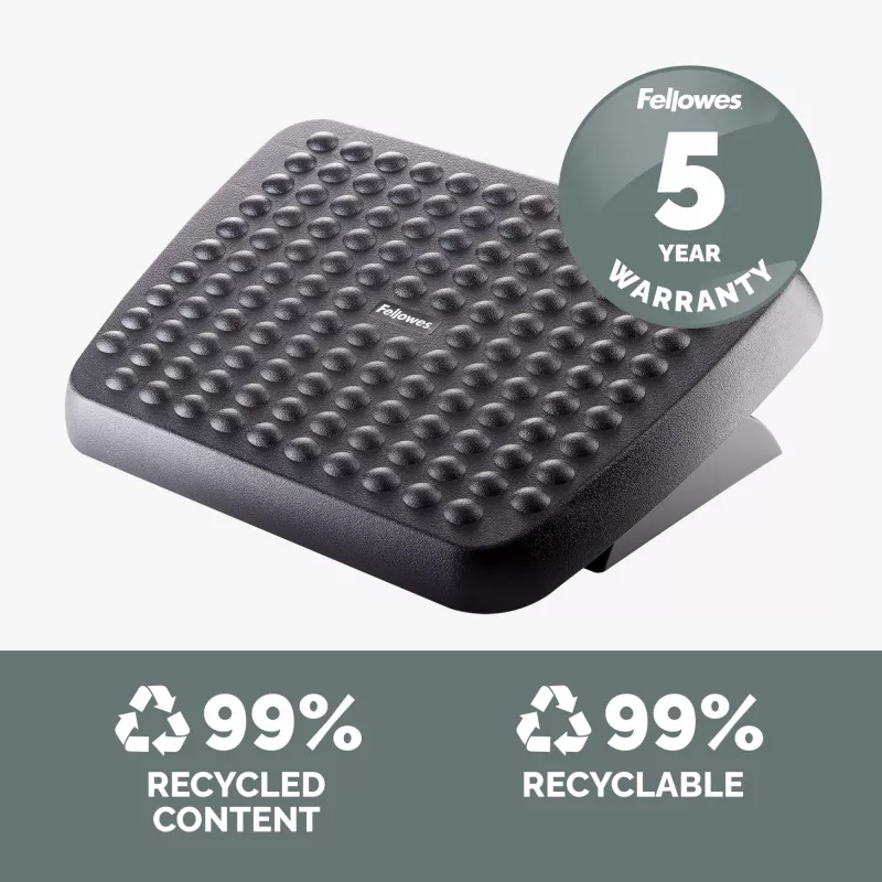 Podnóżek Fellowes Standard ergonomiczne podparcie stóp pod biurko, czarny, z regulacją wysokości, szerokość 330 mm