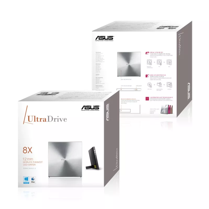 ASUS SDRW-08U5S-U napęd optyczny DVD Super Multi DL Metalik