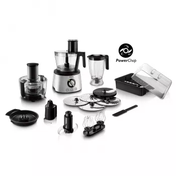Robot kuchenny Philips HR7778/00, misa 3,4 l, 1300 W, 32 funkcje, 12 prędkości, stal nierdzewna
