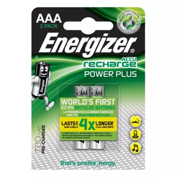 Akumulator Energizer Power Plus AAA NiMH 1,2 V, 2 szt., 44,5 mm x 10,5 mm, 11 g