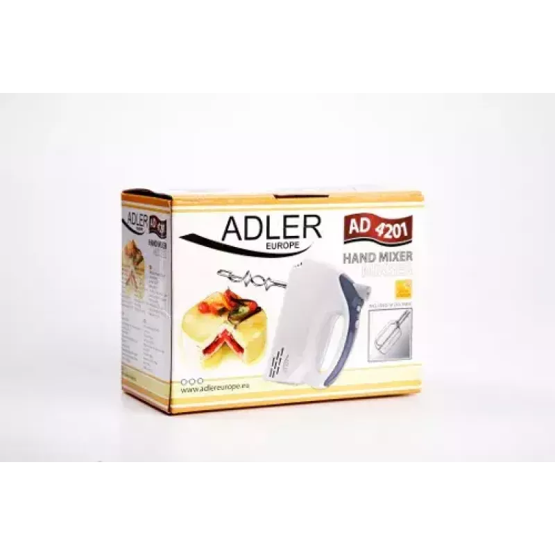 Hand mixer Adler AD 4201 g — 300 W, 1 kg, szaro-biały