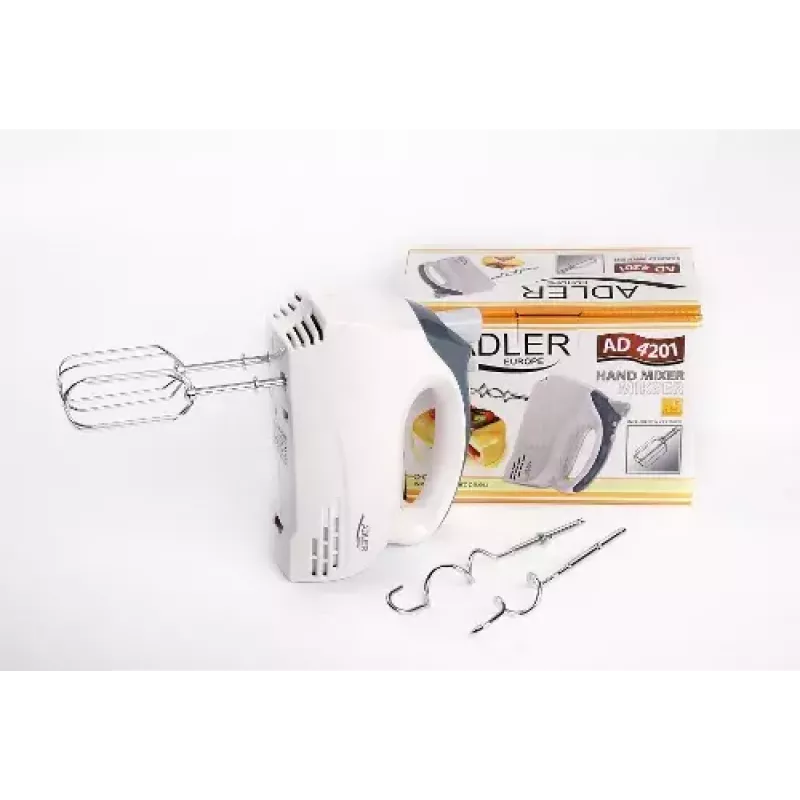 Hand mixer Adler AD 4201 g — 300 W, 1 kg, szaro-biały