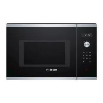 Wbudowana kuchenka mikrofalowa solo Bosch Serie 6 BFL554MS0 — 900 W, 25 L, sterowanie obrotowe i dotykowe, stal nierdzewna/czarny
