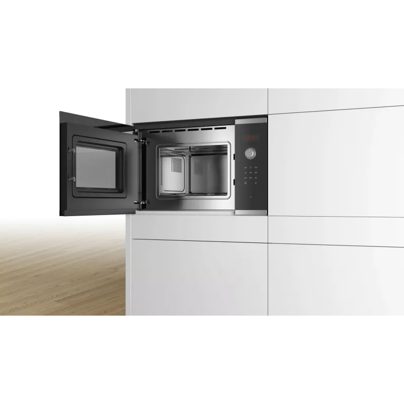 Bosch Serie 4 BFL523MS0 kuchenka mikrofalowa Czarna, Stal nierdzewna Kuchenka mikrofalowa solo Do zabudowy 20 L 800 W