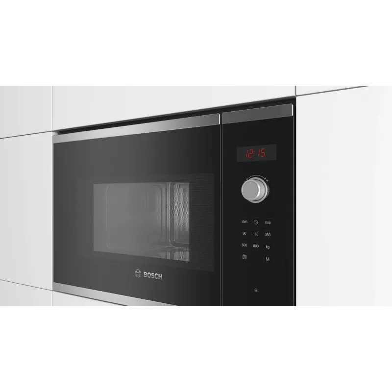 Bosch Serie 4 BFL523MS0 kuchenka mikrofalowa Czarna, Stal nierdzewna Kuchenka mikrofalowa solo Do zabudowy 20 L 800 W