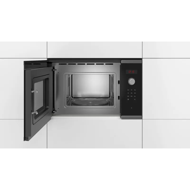 Bosch Serie 4 BFL523MS0 kuchenka mikrofalowa Czarna, Stal nierdzewna Kuchenka mikrofalowa solo Do zabudowy 20 L 800 W