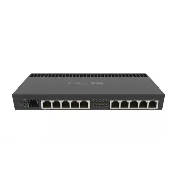Router przewodowy MikroTik RB4011IGS+RM — 10x Gigabit RJ-45, 1x SFP+, 1.4 GHz 4-rdzeniowy, 1 GB RAM, Rack 1U, zasilanie PoE