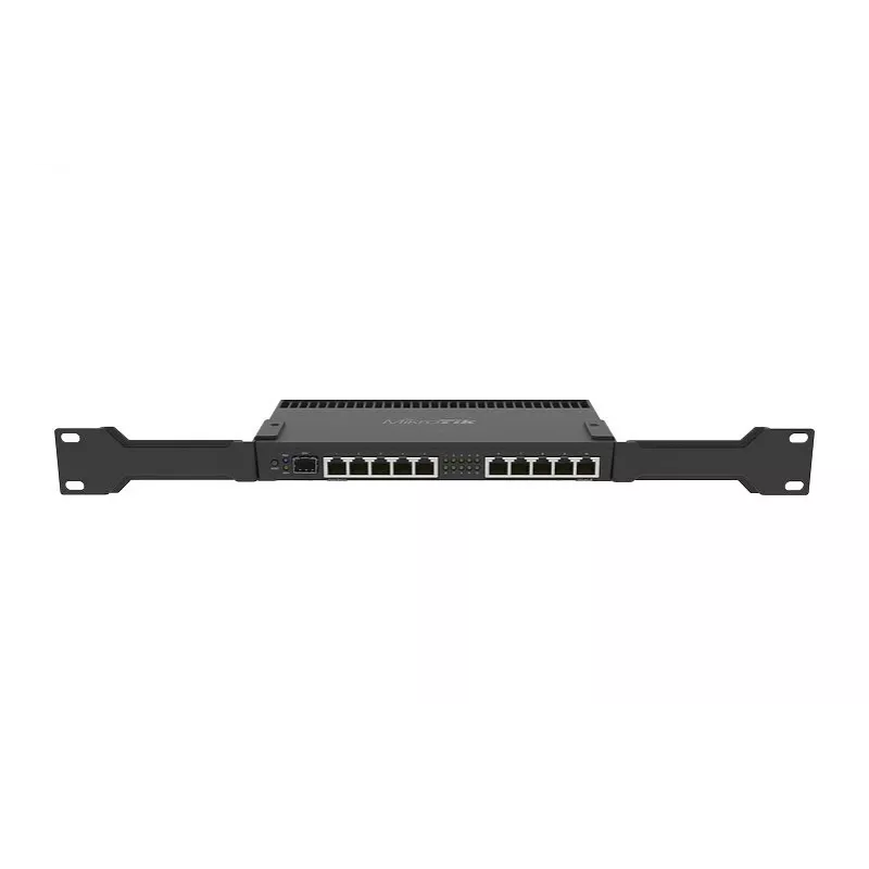 Router przewodowy MikroTik RB4011IGS+RM — 10x Gigabit RJ-45, 1x SFP+, 1.4 GHz 4-rdzeniowy, 1 GB RAM, Rack 1U, zasilanie PoE