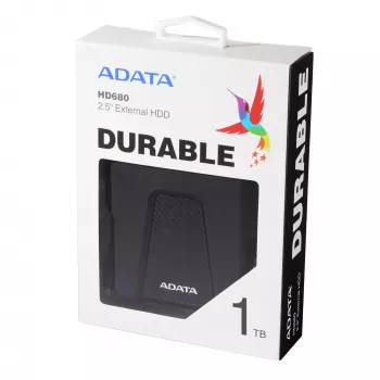 Zewnętrzny dysk twardy ADATA 1TB USB 3.2 Gen 1 HD680 — 1 TB, USB 3.2 Gen 1, czarny, przenośny HDD