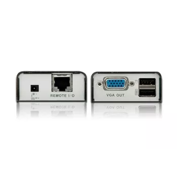 ATEN MINI USB VGA KVM Extender (100m), Nadajnik i odbiornik, Przewodowy, 100 m, Cat5, 1920 x 1200 pikseli, Czarny