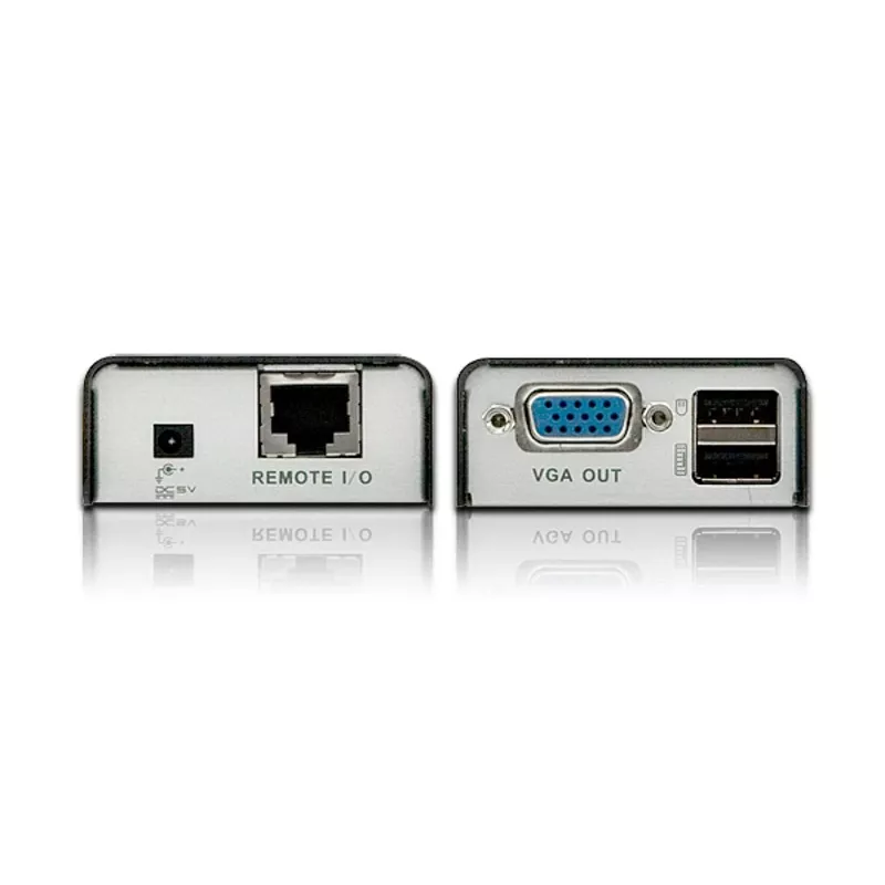 ATEN MINI USB VGA KVM Extender (100m), Nadajnik i odbiornik, Przewodowy, 100 m, Cat5, 1920 x 1200 pikseli, Czarny
