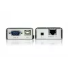 ATEN MINI USB VGA KVM Extender (100m), Nadajnik i odbiornik, Przewodowy, 100 m, Cat5, 1920 x 1200 pikseli, Czarny