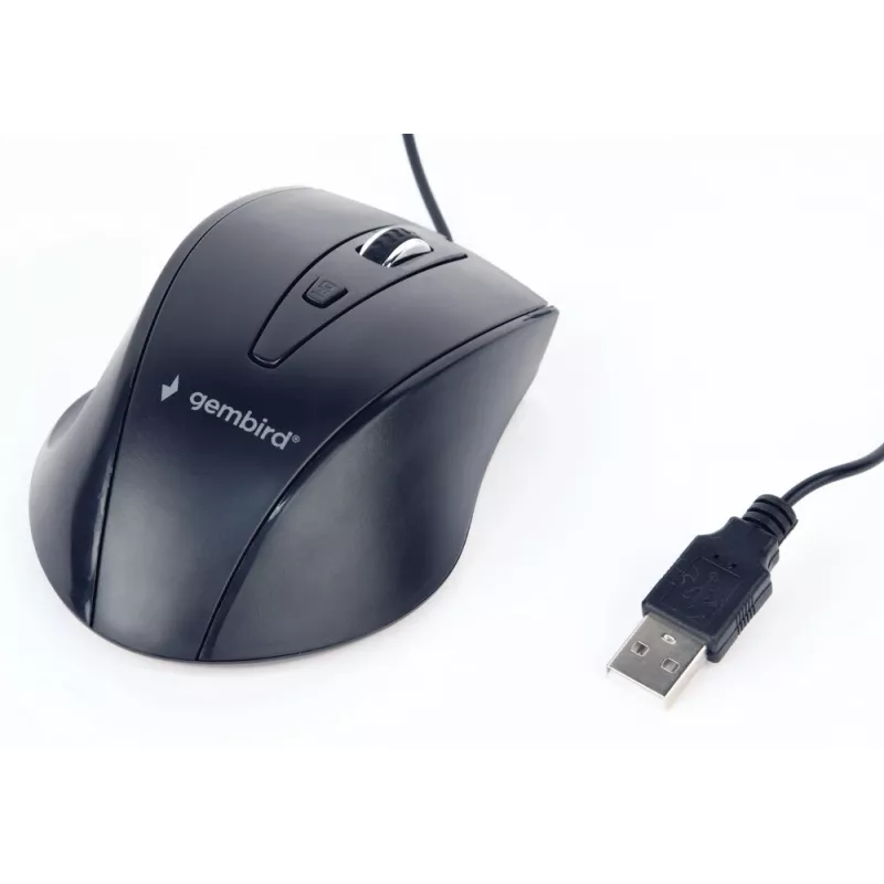 GEMBIRD USB mysz optyczna praworęczna MUS-4B-02 — 1200 DPI, 4 przyciski, przewodowa, czarna