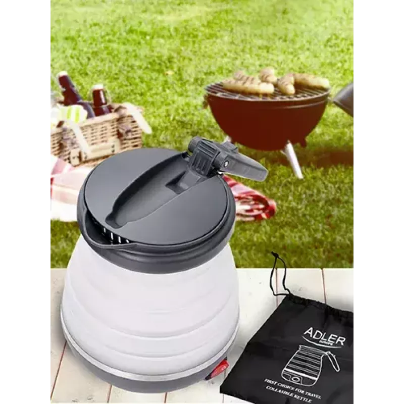 Czajnik elektryczny Adler AD 1279 — 0,6 l, 750 W, obudowa z tworzywa sztucznego, sterowanie przyciskami, lampka kontrolna