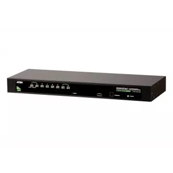 Przełącznik KVM ATEN 8-portowy USB - PS/2 VGA, 2048 x 1536 pikseli, QXGA, montaż w szafie, 5 W, 1U, czarny