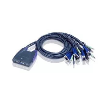 Przełącznik ATEN KVM 4-portowy kablowy KVM USB + Audio