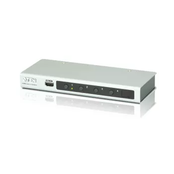 Przełącznik audio/wideo HDMI 4K ATEN 4-portowy z pilotem IR, HDMI, Metal, Srebrny, 60 Hz, 15 m, 3840 x 2160, 4096 x 2160