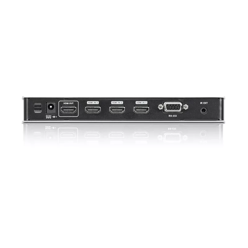 Przełącznik audio/wideo HDMI 4K ATEN 4-portowy z pilotem IR, HDMI, Metal, Srebrny, 60 Hz, 15 m, 3840 x 2160, 4096 x 2160