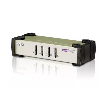 ATEN 4-Port USB - PS/2 VGA KVM Switch (w zestawie kable KVM), 2048 x 1536 pikseli, QXGA, 0.45 W, Czarny, Szary