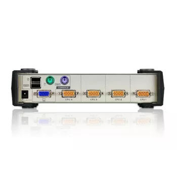 ATEN 4-Port USB - PS/2 VGA KVM Switch (w zestawie kable KVM), 2048 x 1536 pikseli, QXGA, 0.45 W, Czarny, Szary