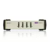 ATEN 4-Port USB - PS/2 VGA KVM Switch (w zestawie kable KVM), 2048 x 1536 pikseli, QXGA, 0.45 W, Czarny, Szary