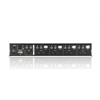 Przełącznik KVM ATEN 4-portowy USB HDMI z audio i hubem USB 2.0 (kable KVM w zestawie)