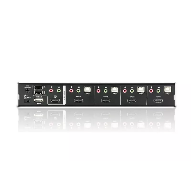 Przełącznik KVM ATEN 4-portowy USB HDMI z audio i hubem USB 2.0 (kable KVM w zestawie)