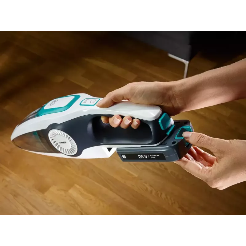 Odkurzacz pionowy 2w1 Leifheit PowerVac 2in1 — bezprzewodowy 20 V, czas pracy 40 min, cykloniczny, odłączany ręczny, zmywalny filtr