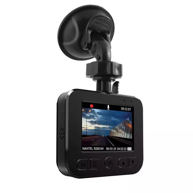 Dashcam Navitel R200 NV — Full HD 1920×1080, kąt widzenia 140°, wyświetlacz 2 cale, MicroSD do 64 GB, zasilanie bateryjne i z gniazda zapalniczki