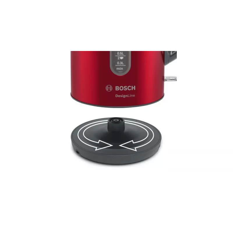 Czajnik elektryczny Bosch TWK4P434 — 1,7 L, 2400 W, Czarny/Czerwony