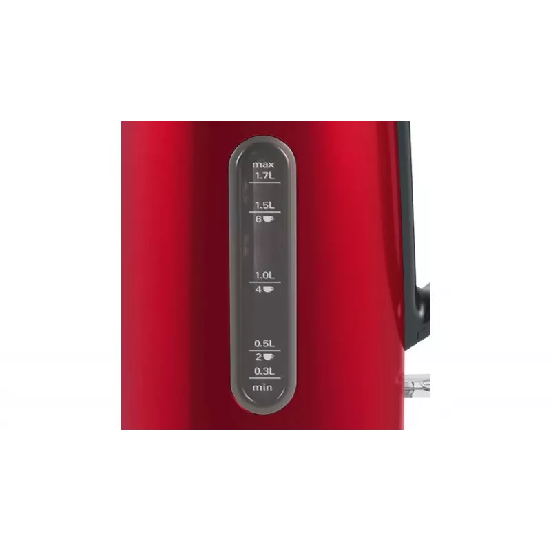 Czajnik elektryczny Bosch TWK4P434 — 1,7 L, 2400 W, Czarny/Czerwony