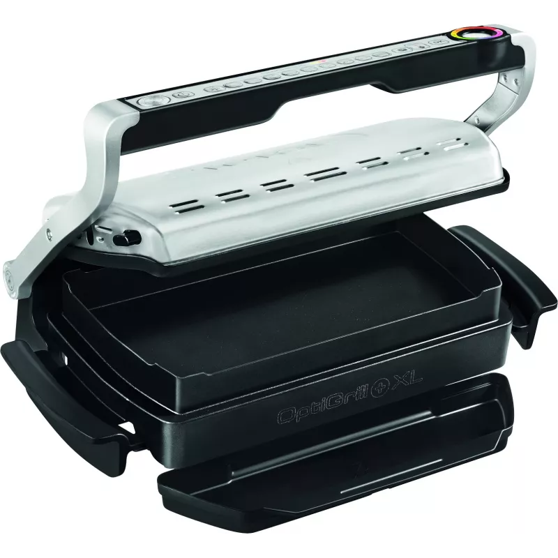 Grill kontaktowy Tefal GC724D, blatowy ruszt, metaliczny/czarny, 440×340×172 mm, 7 kg