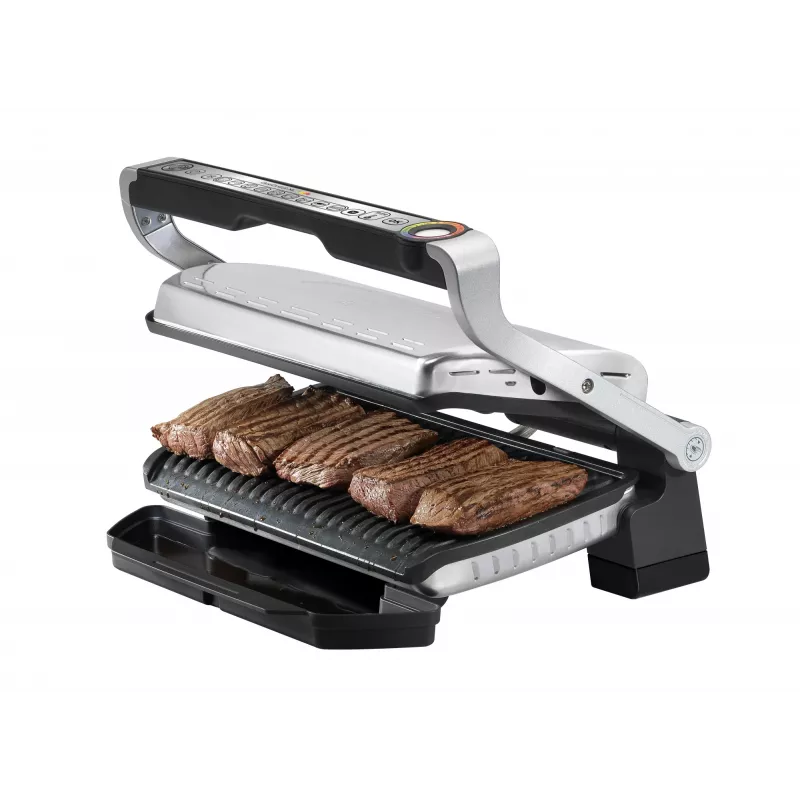 Grill kontaktowy Tefal GC724D, blatowy ruszt, metaliczny/czarny, 440×340×172 mm, 7 kg