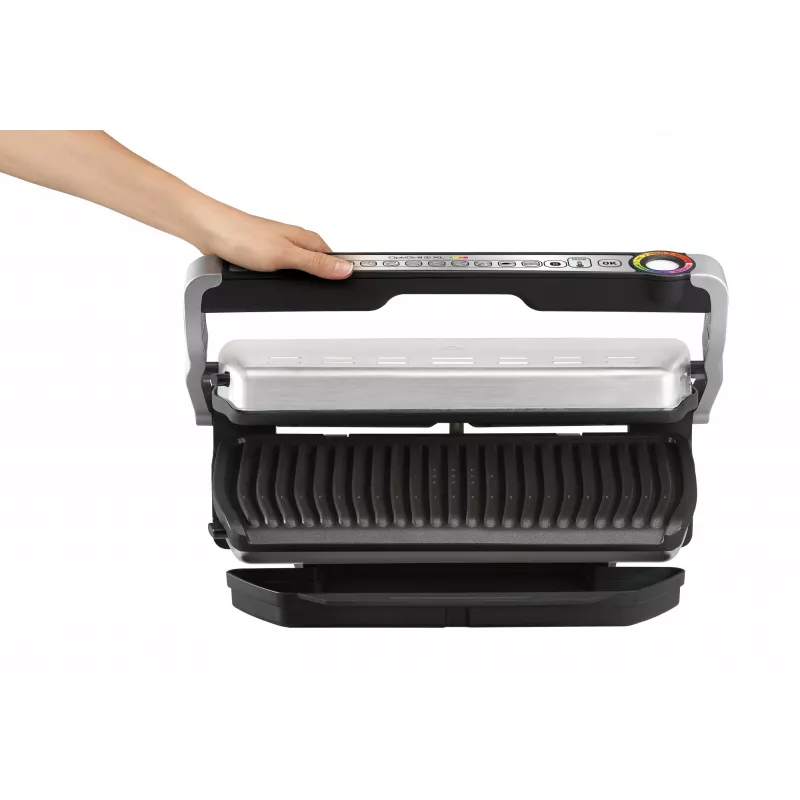 Grill kontaktowy Tefal GC724D, blatowy ruszt, metaliczny/czarny, 440×340×172 mm, 7 kg