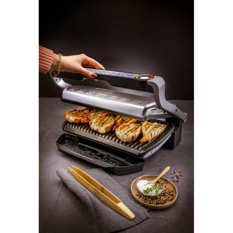 Grill kontaktowy Tefal GC724D, blatowy ruszt, metaliczny/czarny, 440×340×172 mm, 7 kg