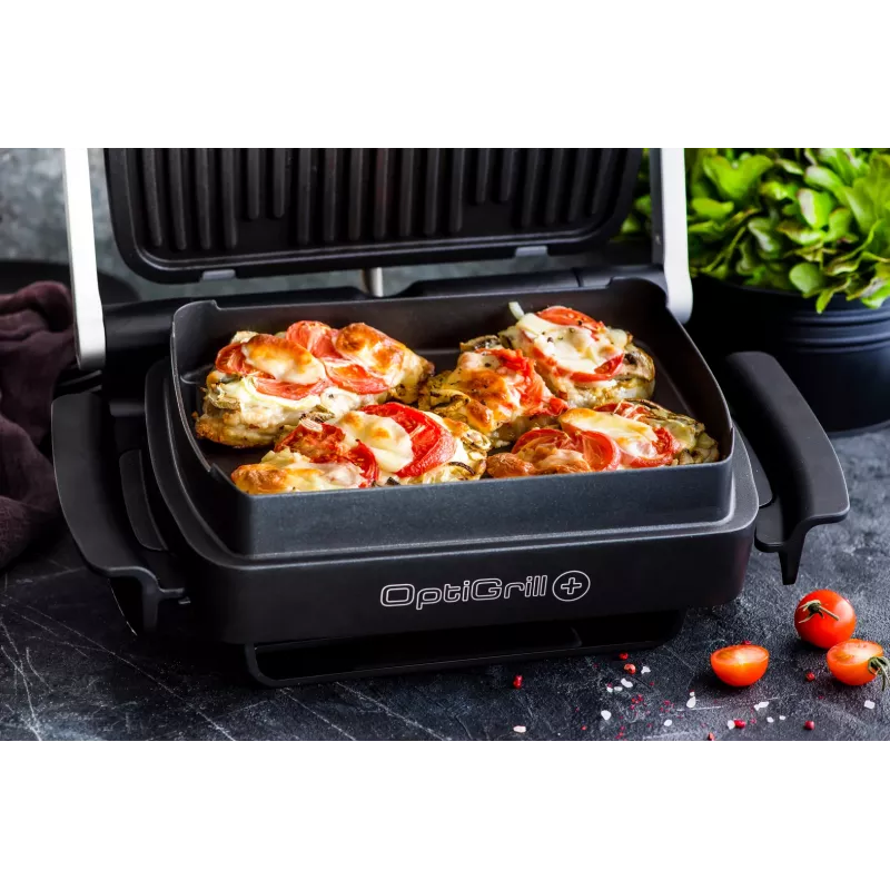 Grill kontaktowy Tefal GC724D, blatowy ruszt, metaliczny/czarny, 440×340×172 mm, 7 kg