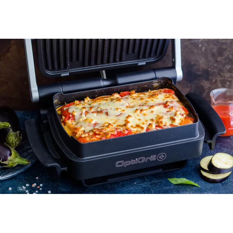 Grill kontaktowy Tefal GC724D, blatowy ruszt, metaliczny/czarny, 440×340×172 mm, 7 kg