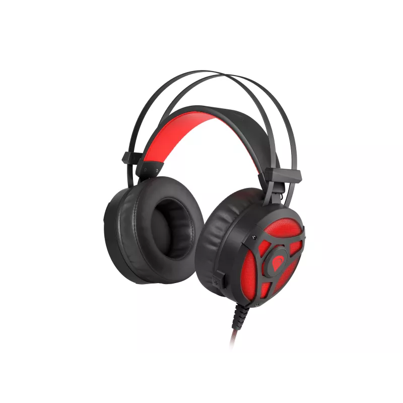 Słuchawki GENESIS Neon 360 Przewodowe Nauszne Gaming Czarny, Czerwony