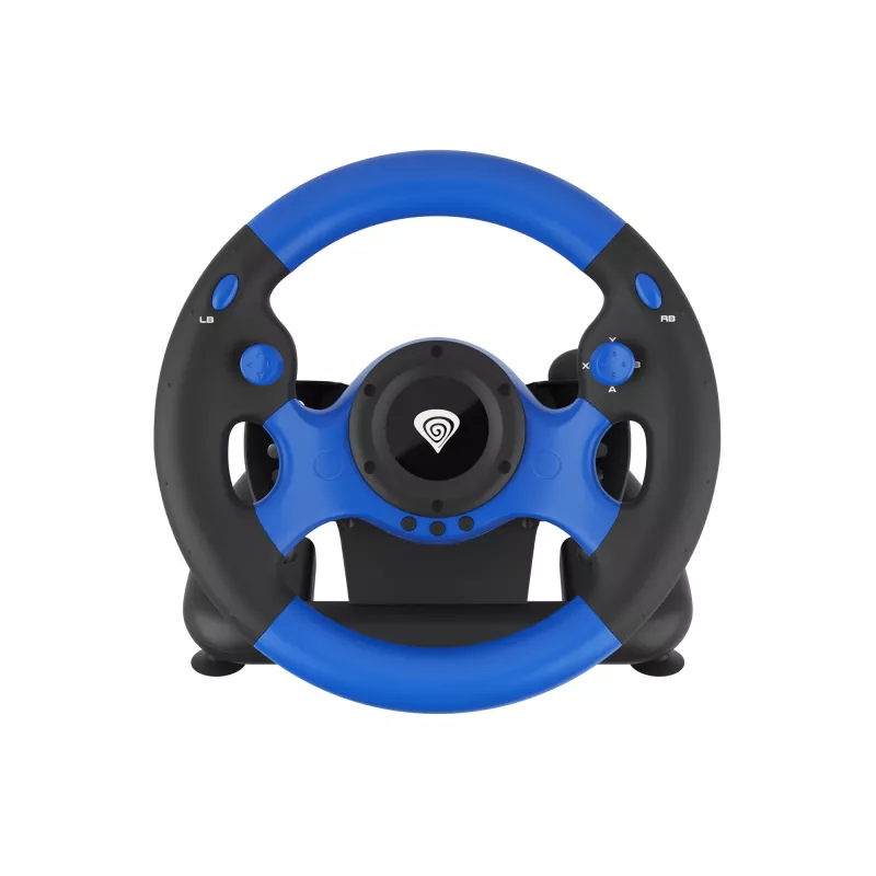 GENESIS Seaborg 350 Czarny, niebieski USB Kierownica + Pedały Nintendo Switch, PC, PlayStation 4, Playstation 3, Xbox 360, Xbox One, Xbox Series S, Xbox Series X