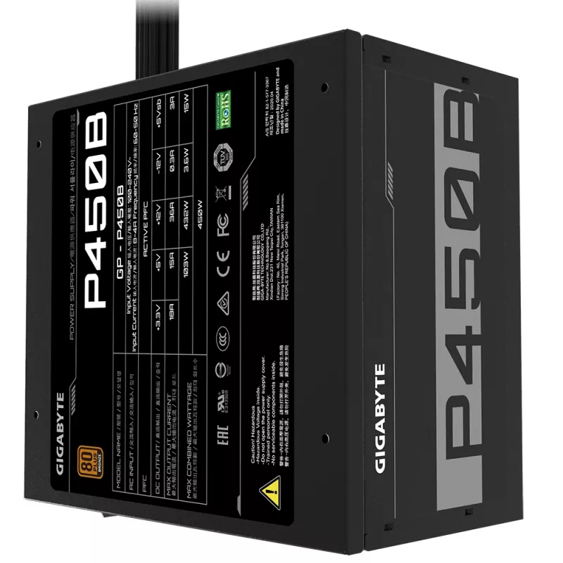 Zasilacz GIGABYTE P450B 450 W 20+4 pin ATX ATX Czarny