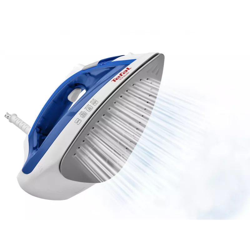 Żelazko parowe Tefal Virtuo FV1711 — 1800 W, stopa Durilium, zbiornik 0,2 L, para pionowa, fioletowy/biały