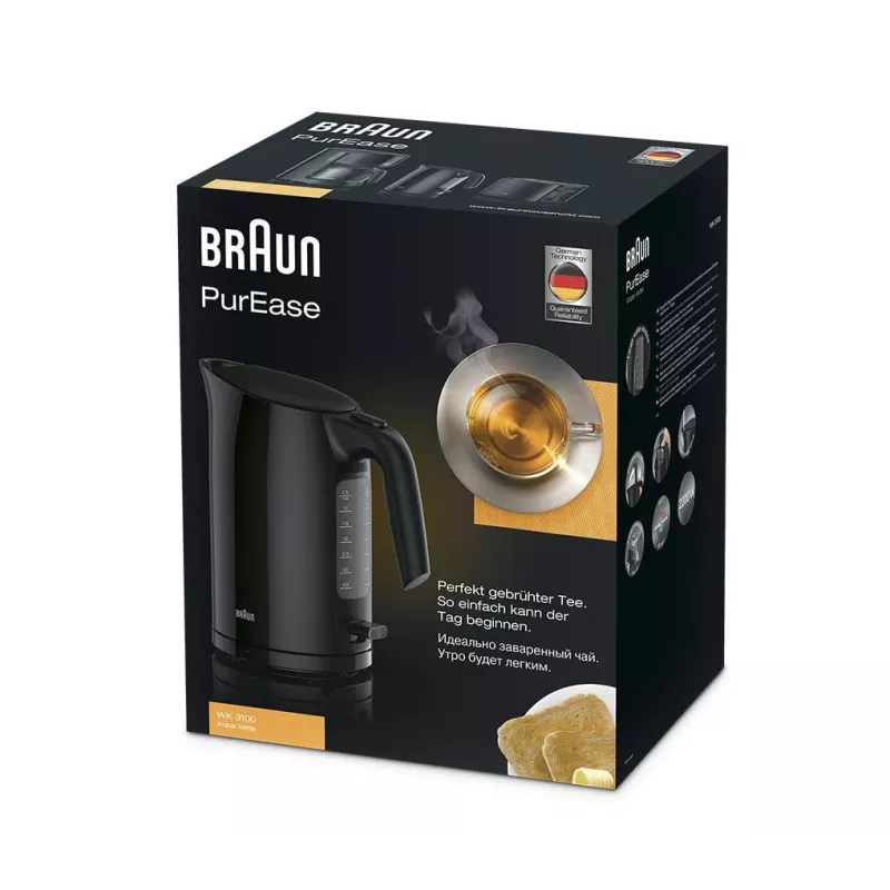 Braun PurEase WK 3100 BK czajnik elektryczny 1,7 L 2200 W Czarny