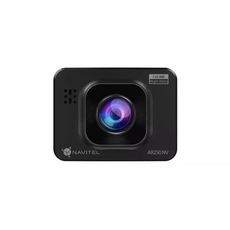 Wideorejestrator samochodowy Navitel AR250 NV — 1 kamera 1920x1080, kąt widzenia 140°, wbudowany wyświetlacz, MicroSD, bateria i zasilanie z gniazda zapalniczki