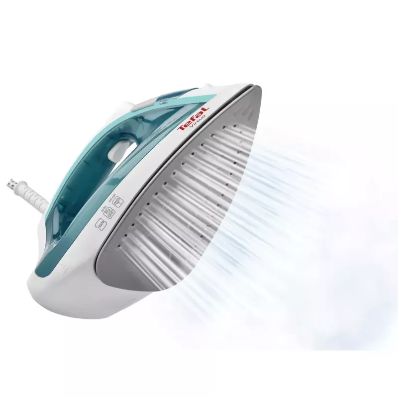 Żelazko parowe Tefal Virtuo FV1710 — 1800 W, uderzenie pary 80 g/min, para pionowa, zielono-białe