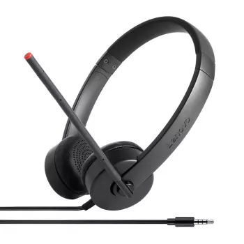 Lenovo Stereofoniczny Analogowy Zestaw Słuchawkowy Przewodowy Nagłowny Biuro/Call Center Czarny