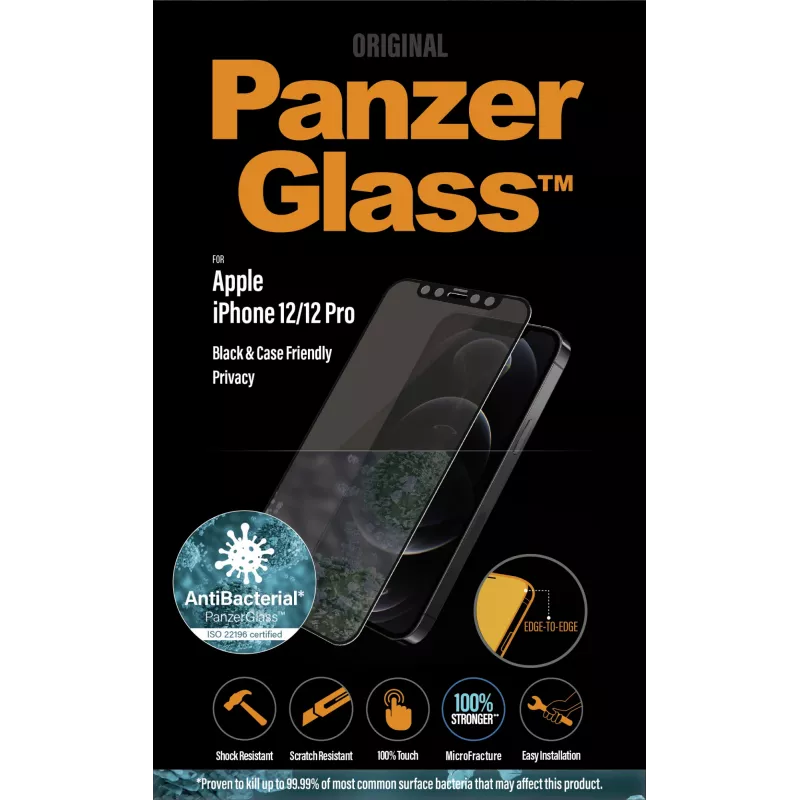 PanzerGlass ® Osłona ekranu prywatyzująca iPhone 12 | 12 Pro | Edge-to-Edge