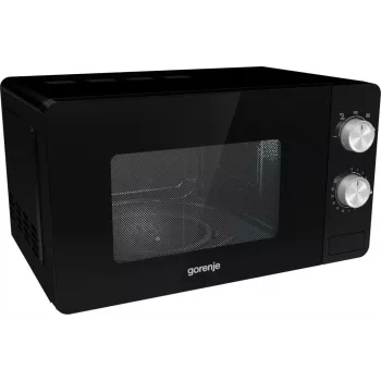 Kuchenka mikrofalowa solo Gorenje MO20E1B — 20 L, 800 W, 5 poziomów mocy, talerz obrotowy 270 mm, czarna