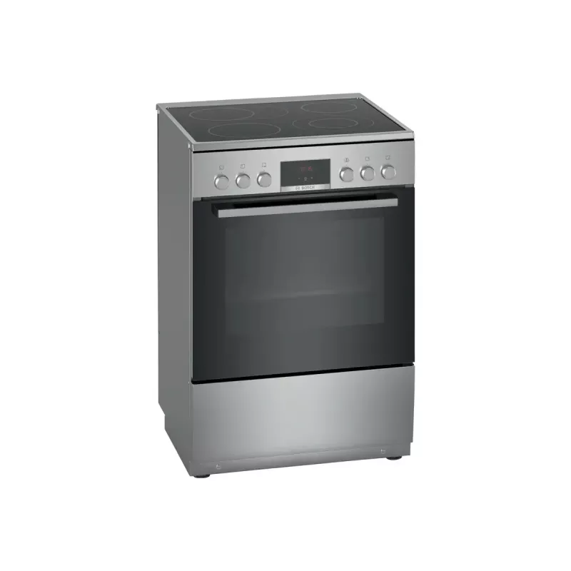 Kuchenka wolnostojąca Bosch Serie 4 HKR39A250U, płyta ceramiczna 4 strefy, piekarnik 66 L, stal nierdzewna, 600 mm